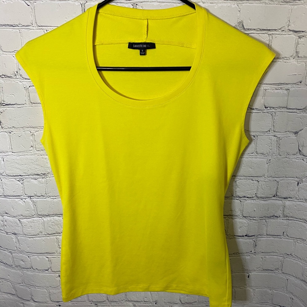 Lafayette 148 New York Bright Yellow Tee Size S